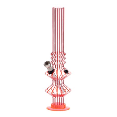 Bong, H-26 cm, "accordion", acrylic, red