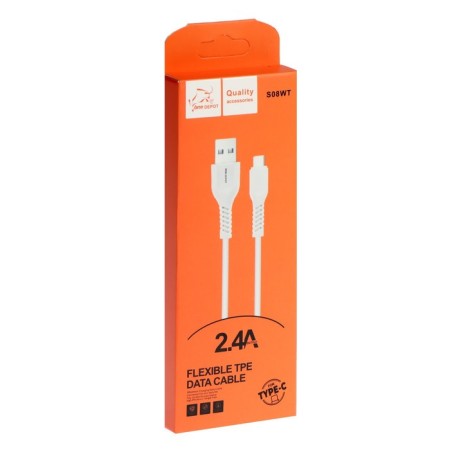 ONE Depot S08WT, Type -C - USB, 2.4 A, 1 m, white cable-3