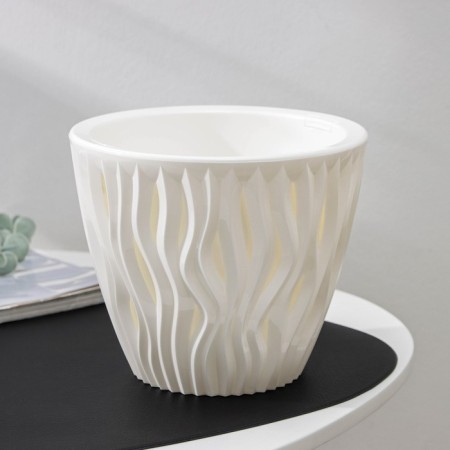 Kashpo for flowers with an insert "Inspiration", 3 l, white color-1
