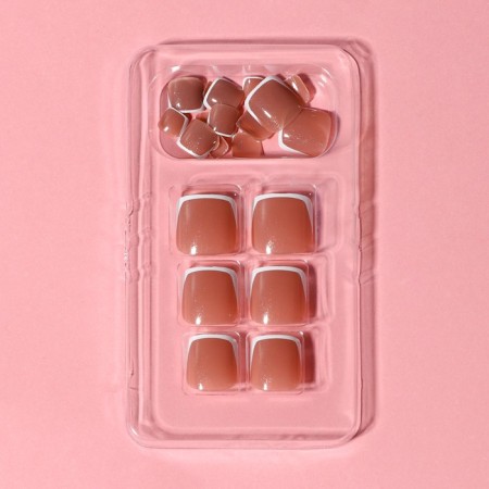 Follow legs "Perfect pedicure. Classic jacket ", 24 pcs, adhesive plates, beige/white color-3