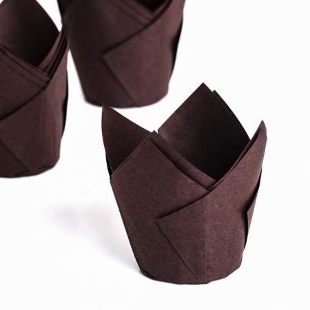 Baking form "tulip", brown, 5 x 8 cm (set 200pc)