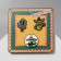 Set of icons (3pcs) "Cacti", colored in ferrous metal