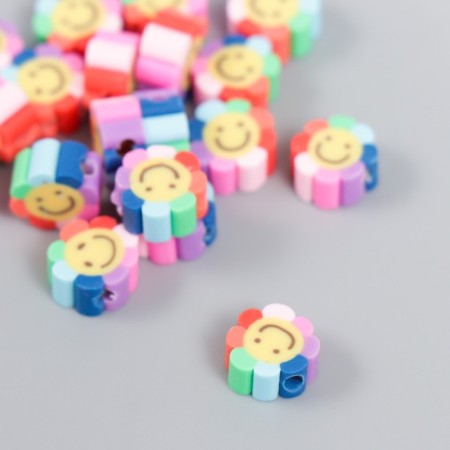 Beads for the creativity of PVC "Flower Smail" Rainbow set 20 pcs 1x1x1 cm-1