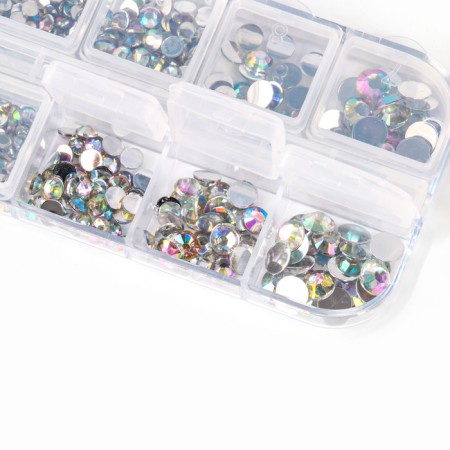 Basic set for inlaid with rhinestones, white color AB, size from 1.5-6 mm-3