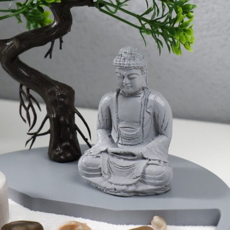 Zen Garden "Buddha by a tree" sand+candle 22.5x17x17 cm-2
