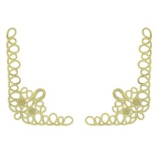 Pattern on the corner, left and right, pair 2 pcs. 45 x 30 cm, yellow gold