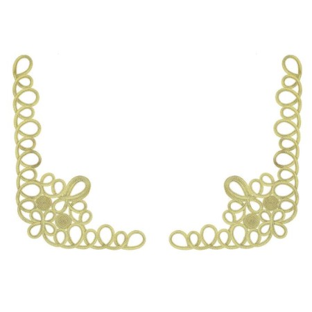 Pattern on the corner, left and right, pair 2 pcs. 45 x 30 cm, yellow gold