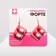 Earrings assorted "pills" of love, red-white color in silver