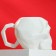 Ceramic “Skull” mug white, 500 ml, white color