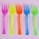 Plastic forks, in a set 12 pieces, color mix