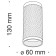 Ceiling light Technical C036CL-01W, 1xGU10, 10W, 6x6x13 cm, white color