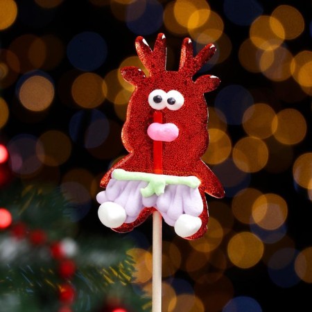 Caramel on a stick "deer", red, 25 g