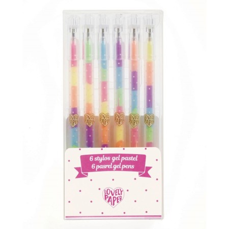 A set of gel handles Djeco Lovely Paper, changing color, 6 pcs