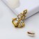 Brooch "Anchor" retro, white color in black gold