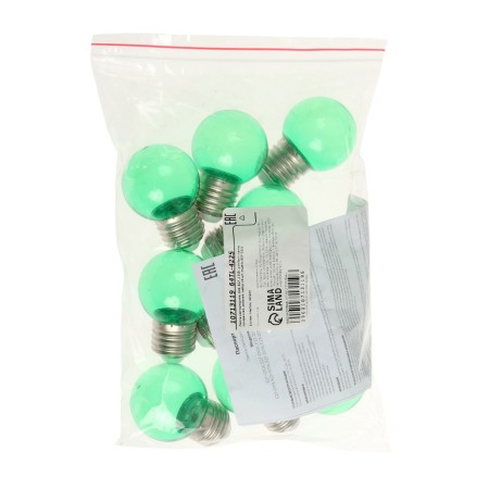 LED lamp, G45, E27, 1.5 W, for BelT-LITA, transparent, green, set 10 pcs-4