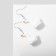 Earrings "Geese", white-orange color in silver
