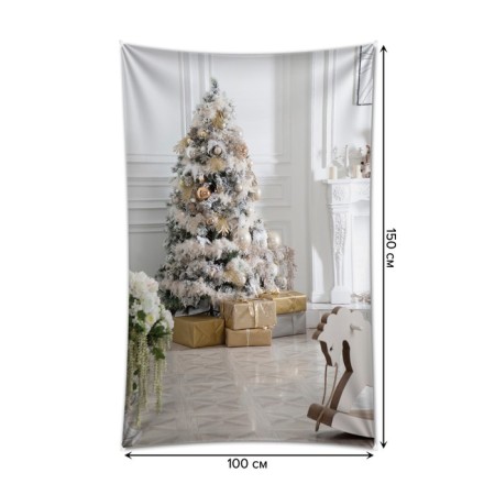 Decorative panel with photo printing "Atmosphere of Christmas", vertical, size 100x150 cm-1