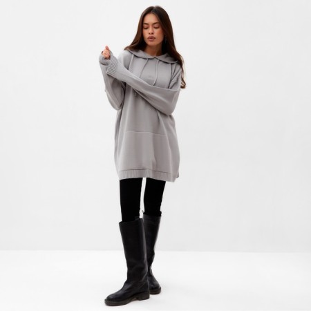 Джемпер женский MIST с капюшоном, серый, onesize (44-48)-1