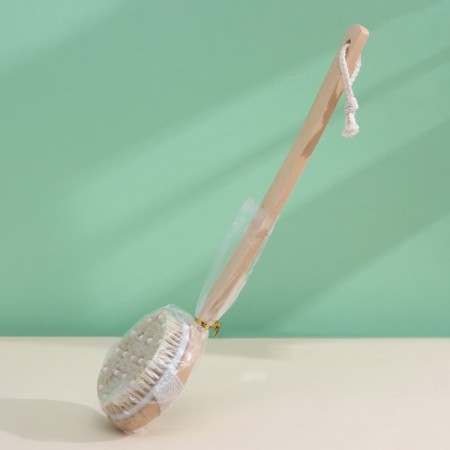 Massage brush for the body of the share, with a strap, natural bristles-6