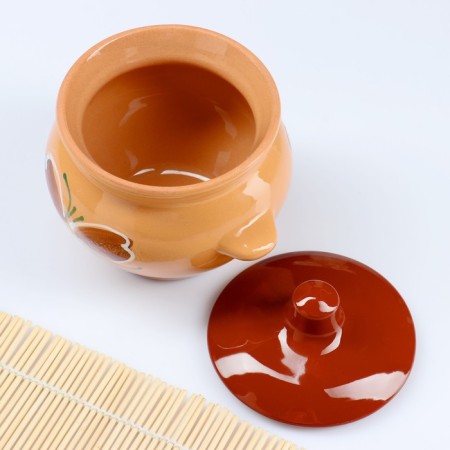 Set of pots # 5 with pens 6x0.5l, cornflower melted milk-7