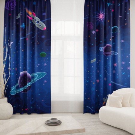 Set of Cella curtains 145x260cm-2pcs, Gabardin, p/e 100%
