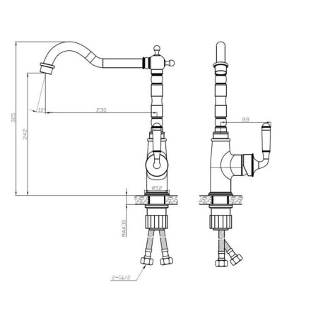 ESKO PRAGUE PG 519 kitchen mixer, bronze-1