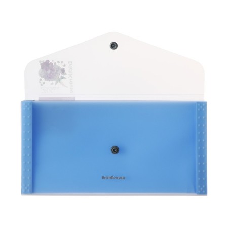Folder-convert on a 260 x 132 mm button (Travel), 550 μm, Erichkrause "Matt Pastel Bloom", with an extension, 4 compartments, translucent, embossing "sand", mix-6