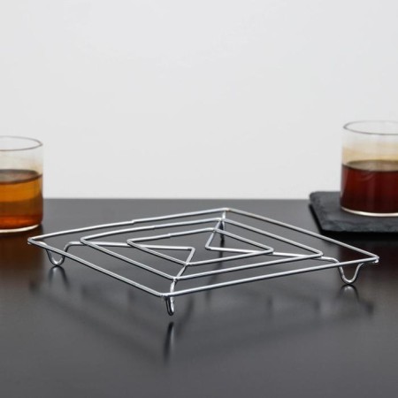 Steach stand on the legs of the share "Square", 14 × 14 × 2 cm, color chromium