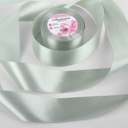 Satin tape, 50 mm × 23 ± 1 m, silver color No. 176