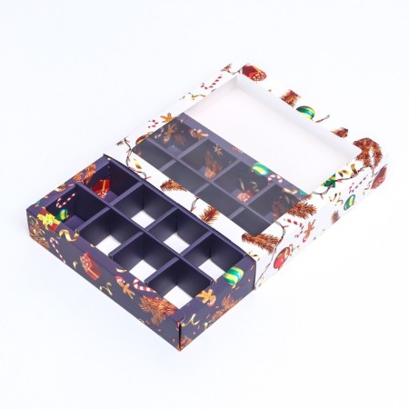 Box for sweets 16 pcs, 17.7 x 17.7 x 3.8 cm "Happy holiday!"-9