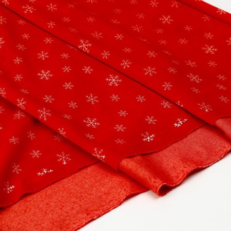 Board of velor on a red background, white snowflakes, 100 × 180 cm-2