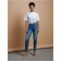 Women's jeans with a high landing CONTE ELEGANT SLIM, size L, color Washed Blue