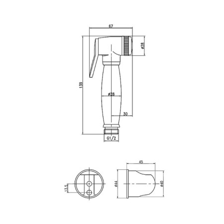 Set for the hygienic shower Lemark LM8087B, watering can, hose, holder, brass-1