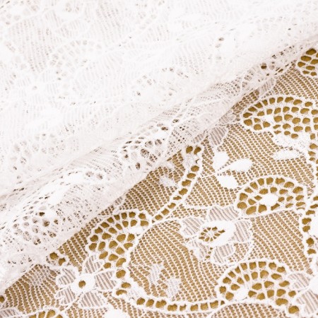 Lace elastic fabric, 180 mm × 2.7 ± 0.5 m, white color-1