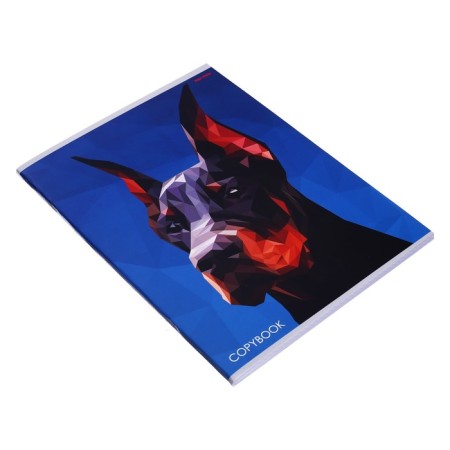 A4 notebook 80 sheets in a cage on a landfill "polygonal Doberman", cover Cover Cardboard-1