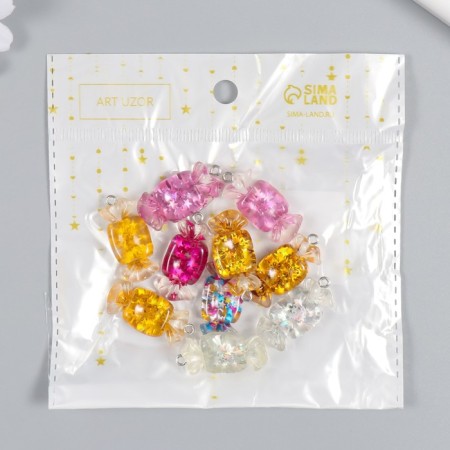 Decor for creativity plastic "Star candy with loop" mix 0.4x1.3x2.8 cm-4