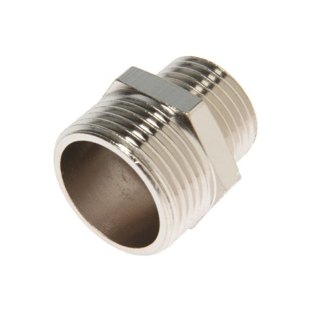 Nipple of transition zein, 3/4 "x 1/2", external thread, nickel -plated brass, packing 100 pcs
