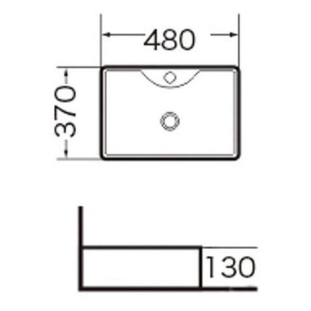 Grossman GR-3017 sink, rectangular, 480 x 370 mm, white-2