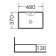 Grossman GR-3017 sink, rectangular, 480 x 370 mm, white