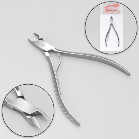 Manicure nippers for cuticle, 11 cm, blade length - 10 mm, silver color-2