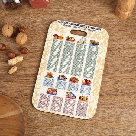 Boarding board "Calorie table" 28x18 cm, mix-4