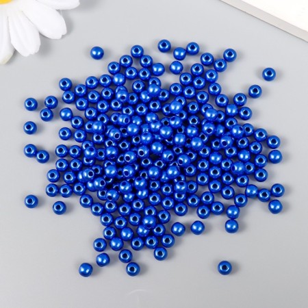 Set of beads "needlework" plastic, diameter 5 mm, 25 g, royal blue-1