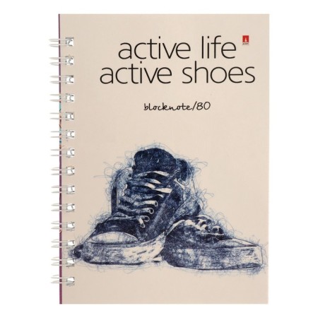 A6 notebook, 80 sheets on the crest, cover of laminated cardboard, mix-4