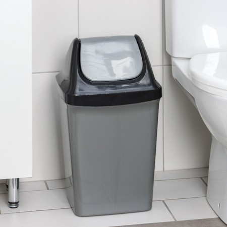 Garbage bucket with a floating lid, 15 l, color mix