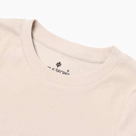 Women's T-shirt shortened, dark cream color, size 46 (l)-5