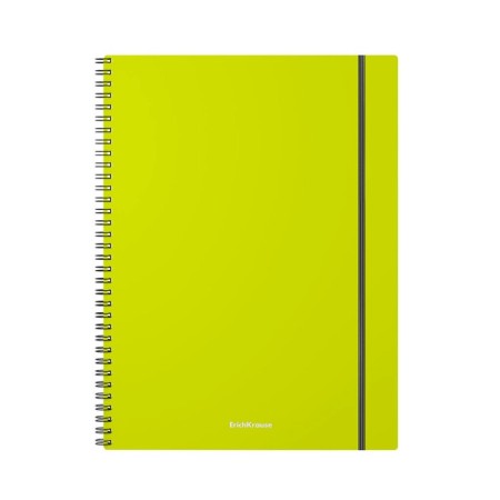 A4 notebook, 80 sheets in a cage on the crest Erichkrause Neon, plastic tellabox, offset block, whiteness 100%, mix-1