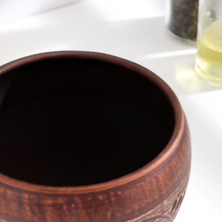 A pot for hot "Ornament", 0.7 l, 13x14x14cm, Angob-3