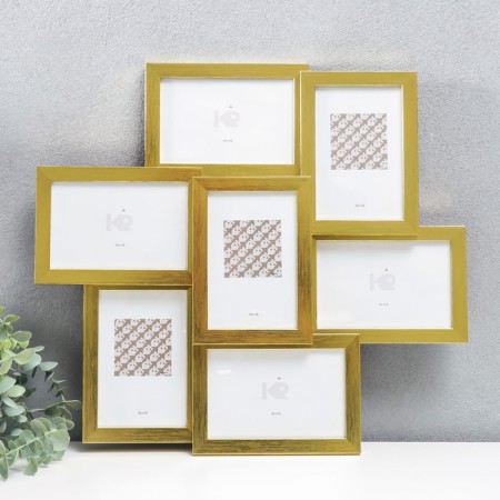 Photo frame plastic in 7 photos "Kruzo", col. gold