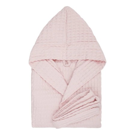 Baby waffle robe, height 92-98 cm, pink color-1