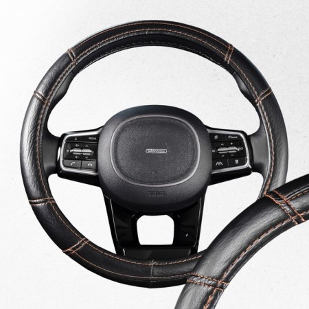SkyWay braid, leather, size m, black, with beige inserts, S01102051